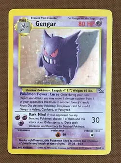 Pokemon Gengar 5/62 Holo Rare Pokemon 1999 Fossil MP - Image 1