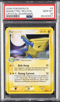 2006 POKEMON EX CRYSTAL GUARDIANS #8 MANECTRIC-REVERSE FOIL PSA 10 - Image 1
