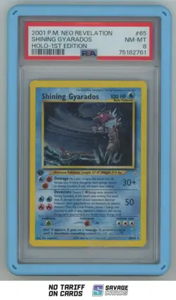 2001 Pokemon Neo Revelation 1st Edition Holo Shining Gyarados PSA 8 #65/64 - Image 1