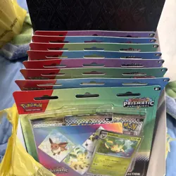 *NEW* Pokemon TCG Prismatic Evolutions Tech Sticker Collection Box Case of 8 - Image 1