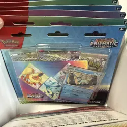 *NEW* Pokemon TCG Prismatic Evolutions Tech Sticker Collection Box Case of 8 - Image 2