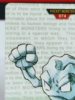 Geodude No. 074 Carddass Pokemon Monsters Collection Bandai Japanese - Image 2