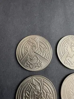 Pokemon TCG 2001 Vintage Luiga Metal Coin Wizards WOTC Token Lot Of Seven Neo - Image 2