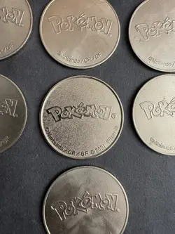 Pokemon TCG 2001 Vintage Luiga Metal Coin Wizards WOTC Token Lot Of Seven Neo - Image 5
