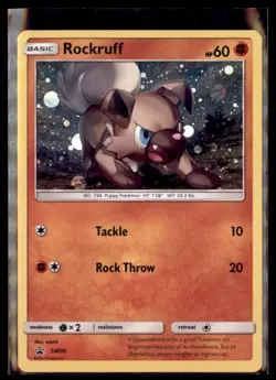 Pokemon Rockruff SM06 Cosmos Holo Black Star Promo Sun & Moon - Image 1