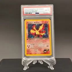 Pokemon 1st Edition Gym Heroes Rocket's Moltres Holo Rare 12/132 - PSA 8 - Image 1