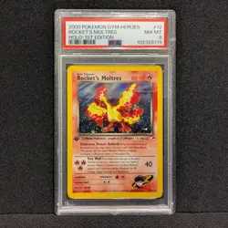 Pokemon 1st Edition Gym Heroes Rocket's Moltres Holo Rare 12/132 - PSA 8 - Image 2