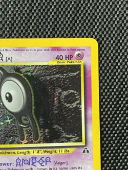 Unown [A] 14/75 Swirl Neo Discovery Holo Pokemon Card - Image 3