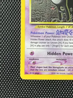 Unown [A] 14/75 Swirl Neo Discovery Holo Pokemon Card - Image 5