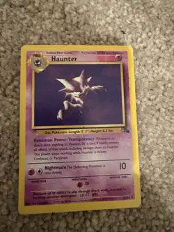 Pokemon Haunter Card 1999 Fossil Set Holo Trading Card Game - Image 1