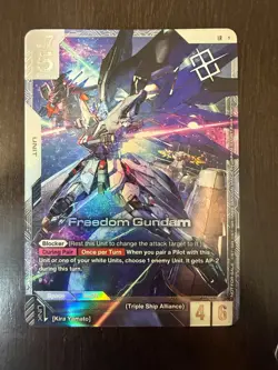 Gundam Card Game GD01-065 Freedom Gundam Newtype Challenge Champion + Top 4 Kira - Image 3