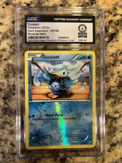 Pokemon Ducklett 35/108 Dark Explorers CGC Reverse Holo World Record Card - Image 1