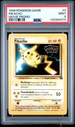 1999 POKEMON GAME MOVIE PROMO #4 PIKACHU PSA 9 - Image 1