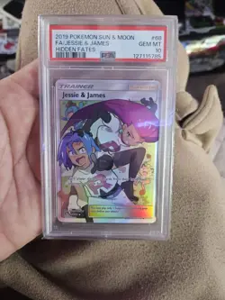2019 POKEMON SUN & MOON HIDDEN FATES #68 FULL ART/JESSIE & JAMES PSA 10 - Image 1