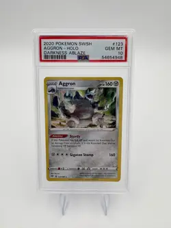 2020 Pokemon Aggron 123/189 Swsh Darkness Ablaze Holo PSA 10 GEM MINT - Image 1