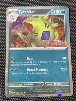 Tyranitar (Paldea Evolved Stamp) Promo 135/193 NM Pokemon TCG - Image 1