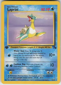Lapras (25) Rare 1st Edition Fossil 25/62 Pokemon - Image 1