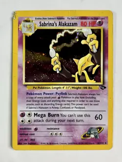 Sabrina's Alakazam 2000 Pokemon Gym Challenge Unlimited Holo #16/132 * Damaged - Image 1