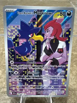 2025 Pokemon SV Destined Rivals DRI EN Team Rocket's Murkrow #200/182 Poke ART - Image 1