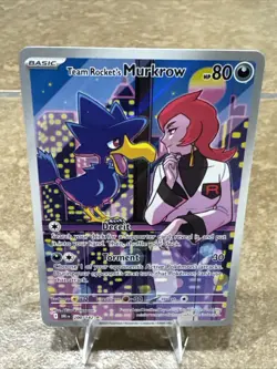 2025 Pokemon SV Destined Rivals DRI EN Team Rocket's Murkrow #200/182 Poke ART - Image 2