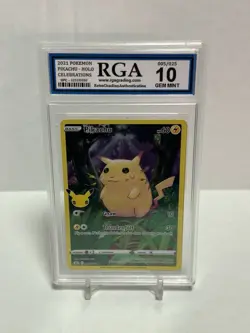 2021 Pokemon Pikachu Holo 005/025 Celebrations RGA 10 GEM MINT - Image 1