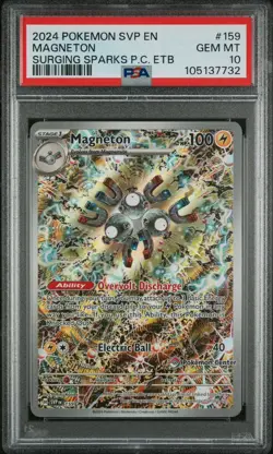 PSA 10 Magneton 159 Surging Sparks Pokemon Center Promo ETB Pokemon Card - Image 1
