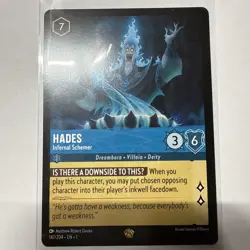 Disney Lorcana TCG Hades Infernal Schemer 151/204 Fabled Legendary Non Foil Card - Image 1