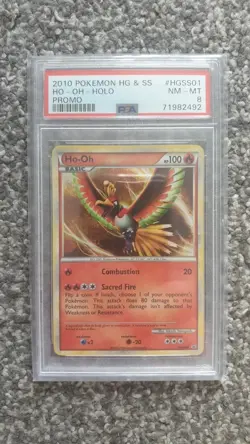 POKEMON CARD 2010 HEART GOLD SOUL SILVER HO OH HOLO PROMO #HGSS01 GRADED PSA 8 - Image 1
