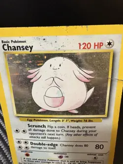 Chansey Holo Base Set 3/102 WOTC 1999 Pokemon Card HP Creased Vintage - Image 2