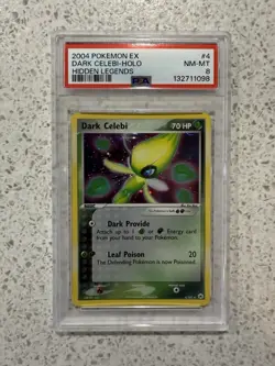 Pokemon TCG Dark Celebi Holo Rare Card Hidden Legends 4/101 PSA 8 - Image 1