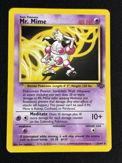 Pokemon Mr. Mime 22/64 Jungle Rare English Basic 40 HP Psychic - Image 1
