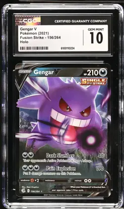 CGC 10 Gem Mint Gengar V 156/264 2021 Pokemon Fusion Strike Holo - Image 1