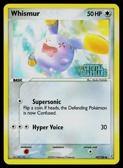 Pokemon Card - Whismur Crystal Guardians 69/100 Common Reverse Holo Stamped - Image 1