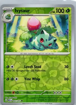 Pokemon Ivysaur SV: Scarlet & Violet 151 002/165 Near Mint NM Reverse Holo - Image 1