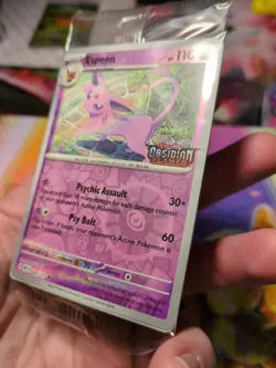Pokemon Espeon Best Buy Sealed Promo Obsidian Flames Stamped Reverse Holo - Image 3