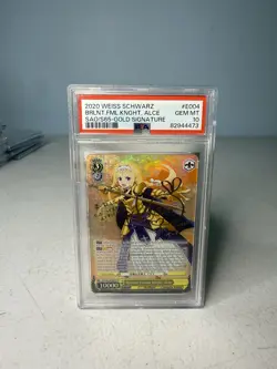 2020 Weiss Schwarz Sword Art Online Brilliant Female Knight Alice SP PSA 10 Gold - Image 1