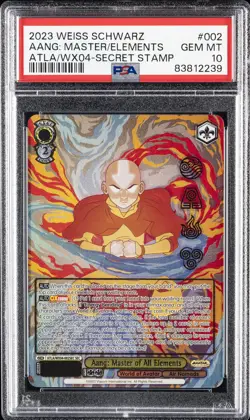 2023 WEISS SCHWARZ AVATAR THE LAST AIRBENDER AANG: MASTER OF ALL ELEMENTS PSA 10 - Image 1