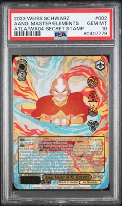 2023 Weiss Schwarz Avatar Last Airbender Aang Master Of All Elements - PSA 10 - Image 1