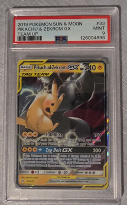 Pikachu & Zekrom Tag Team GX 33/181 PSA 9 card - Pokemon - Mint - Team Up - Image 1
