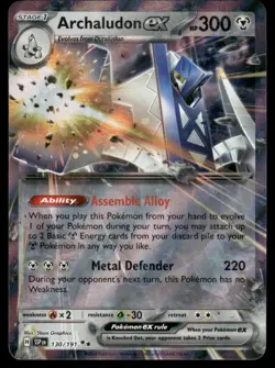 Pokemon Cards Archaludon ex 130/191 Surging Sparks Double Rare NM - Image 1