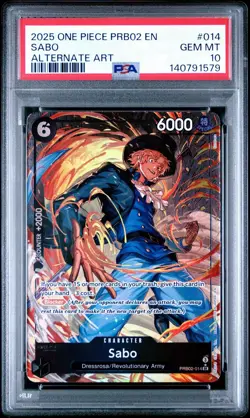 2025 ONE PIECE PRB02-014 PREM BOOSTER ONE PIECE CARD THE BEST- VOL.2 SABO PSA 10 - Image 1