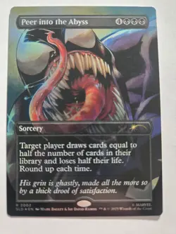 MTG Magic The Gathering SLD Secret Lair Borderless Foil 2002 Peer into the Abyss - Image 1