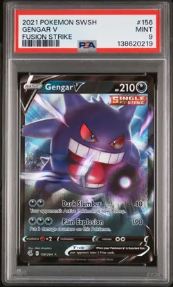 2021 POKEMON SWORD & SHIELD FUSION STRIKE #156 GENGAR V PSA 9 - Image 1