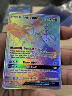 Pokemon TCG Oricorio GX Sun & Moon Cosmic Eclipse 255/236 Secret Rare rainbow NM - Image 1