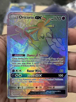 Pokemon TCG Oricorio GX Sun & Moon Cosmic Eclipse 255/236 Secret Rare rainbow NM - Image 2