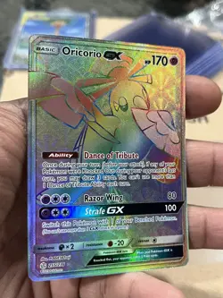 Pokemon TCG Oricorio GX Sun & Moon Cosmic Eclipse 255/236 Secret Rare rainbow NM - Image 3