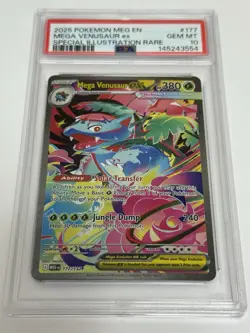 2025 Pokemon Mega Evolution Base #177 SIR Mega Venusaur ex PSA 10 Gem Mint - Image 1