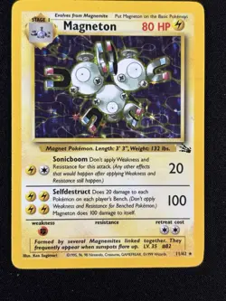 Pokemon Magneton 11/62 Fossil Holo Rare 80 HP - Image 1