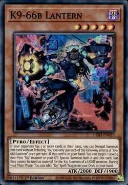 K9-66B Lantern - Super Rare 1st Edition JUSH-EN033 - NM - YuGiOh - Image 1