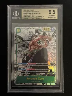One Piece TCG Roronoa Zoro OP06-118 Manga Rare Art NOT PRB BGS 9.5 Gem Mint - Image 1